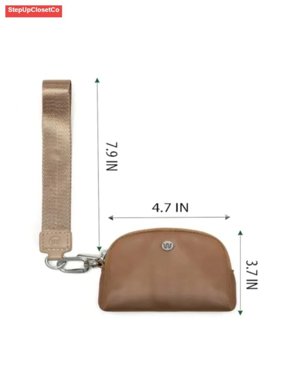 Mini Zip Around Wristlet Wallet Detachable Dual Pouch Nylon Keychain Coin Purse
